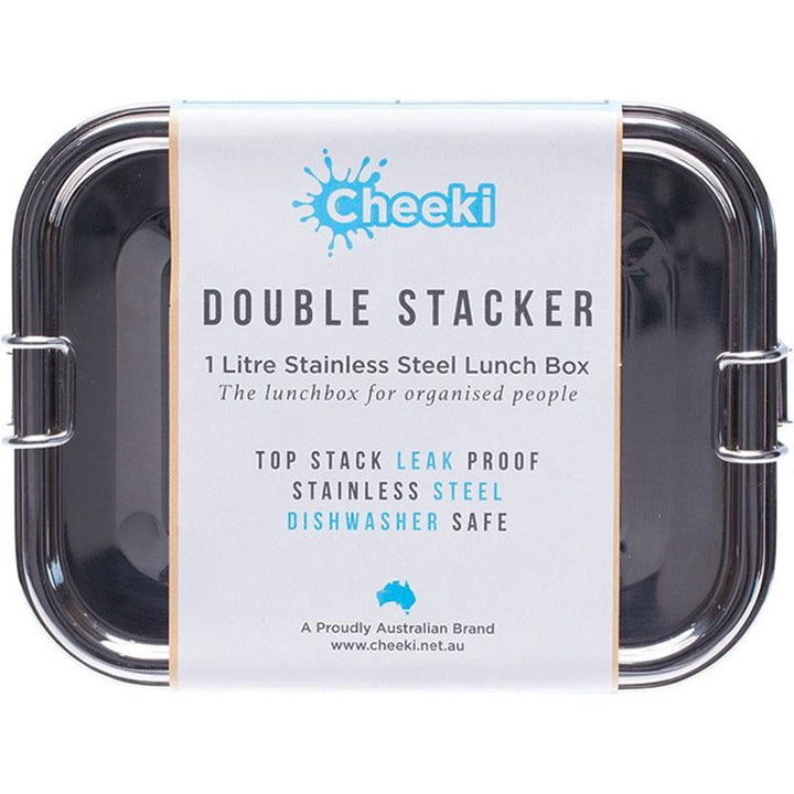 Cheeki Stainless Steel Lunchbox Cheeki Lunch Boxes and Bags Double Stack at Little Earth Nest Eco Shop