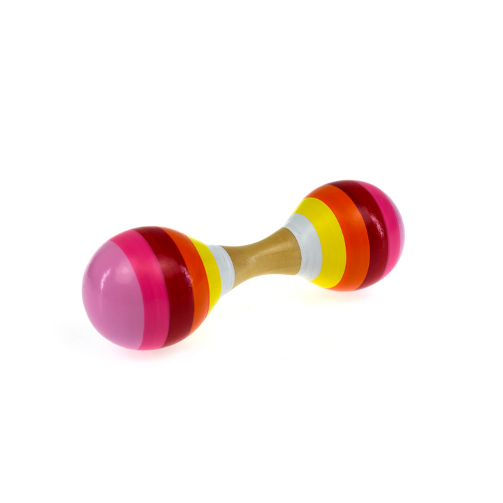 Wooden Double Maracas Fun Factory Rattles Pinks at Little Earth Nest Eco Shop