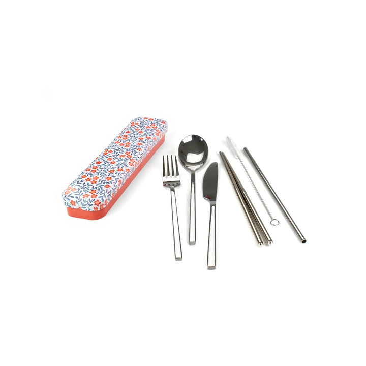 Reusable Cutlery Travel Set Retro Kitchen Lifestyle Blossom at Little Earth Nest Eco Shop