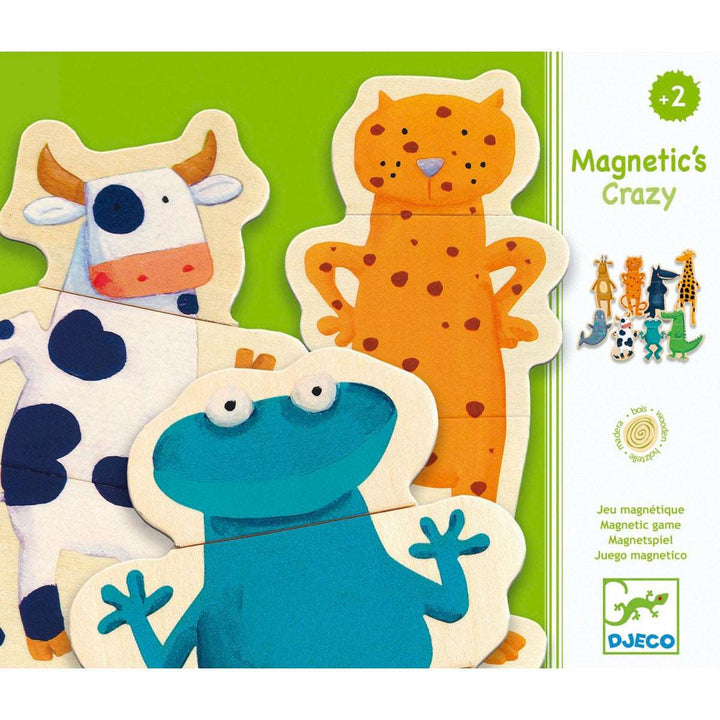 Djeco Crazy Animals Wooden Magnet Set Djeco Magnet Toys at Little Earth Nest Eco Shop