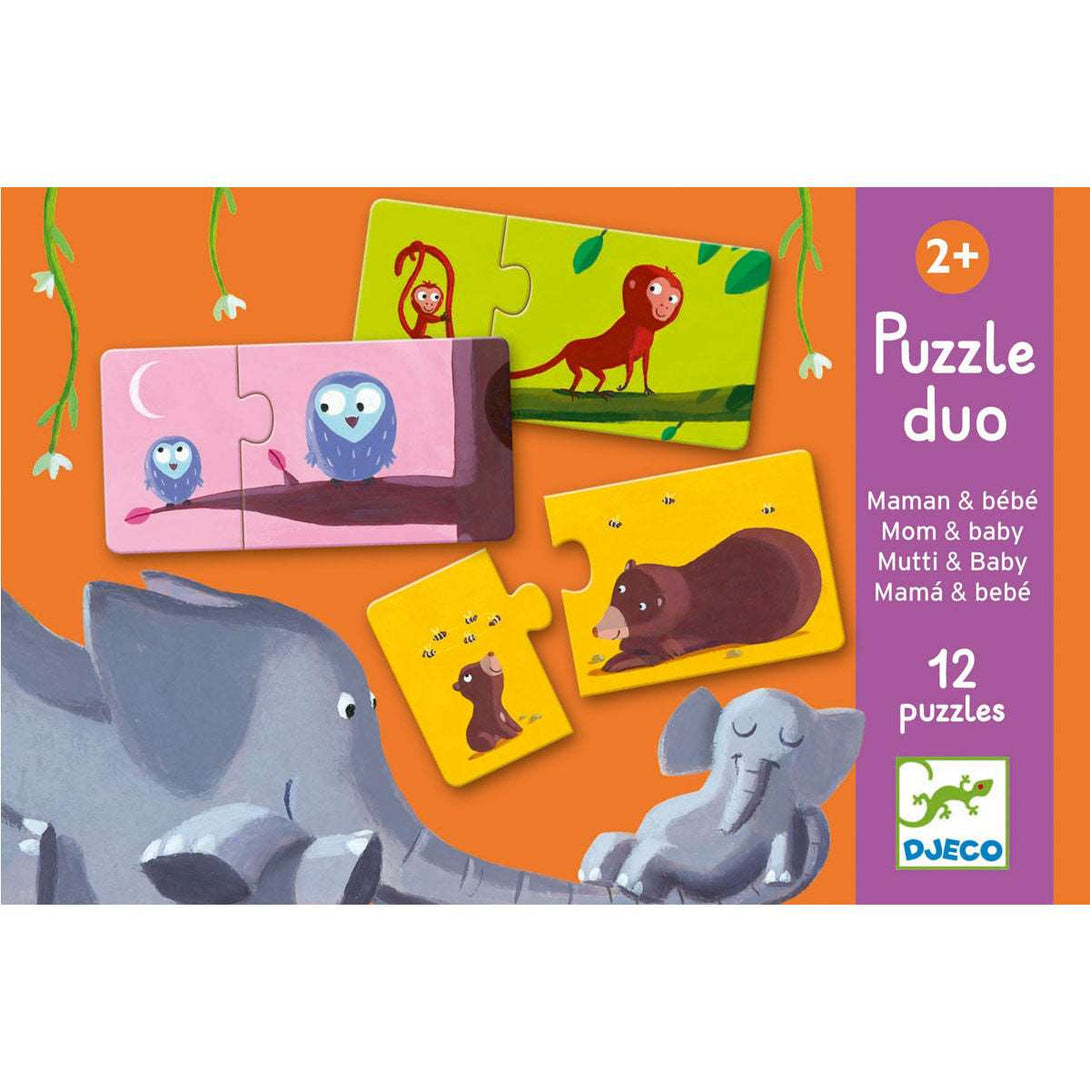 Djeco Duo Puzzle Djeco Puzzles Mum & Baby at Little Earth Nest Eco Shop Geelong Online Store Australia