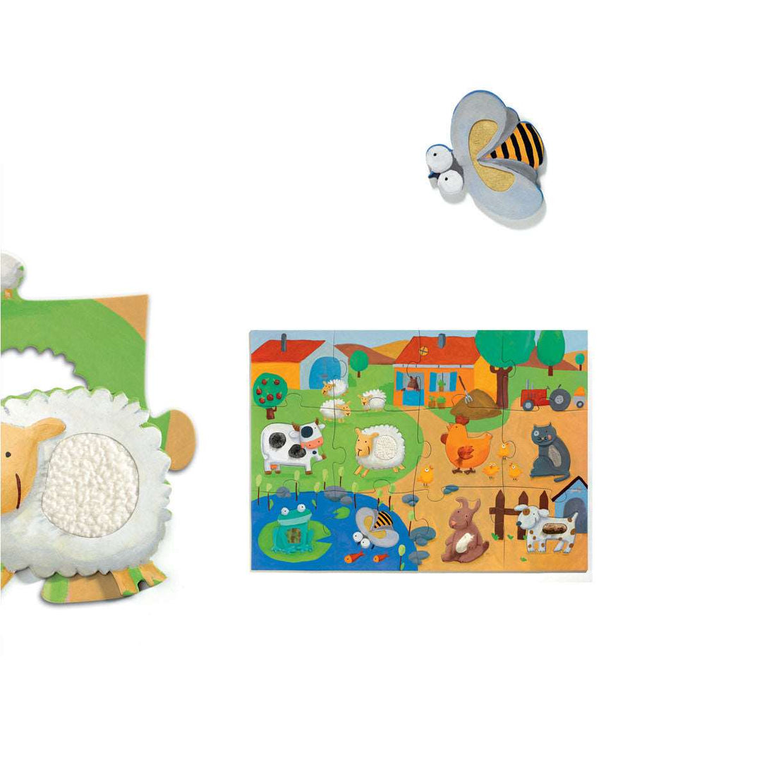 Djeco Tactile Farm Puzzle Djeco Puzzles at Little Earth Nest Eco Shop Geelong Online Store Australia