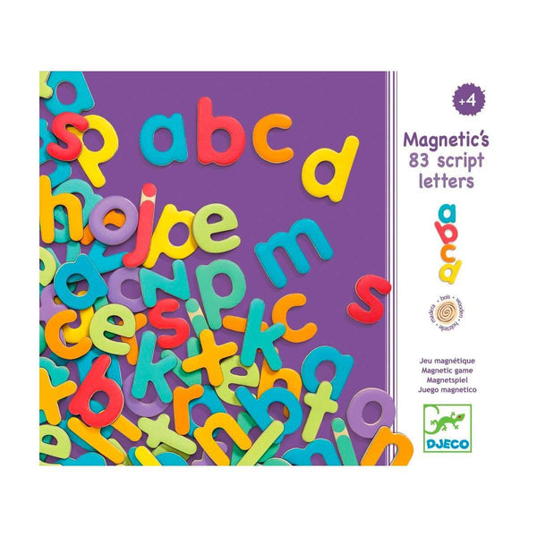 Djeco Magnetic Wooden Lower Case Letters Djeco Magnet Toys at Little Earth Nest Eco Shop