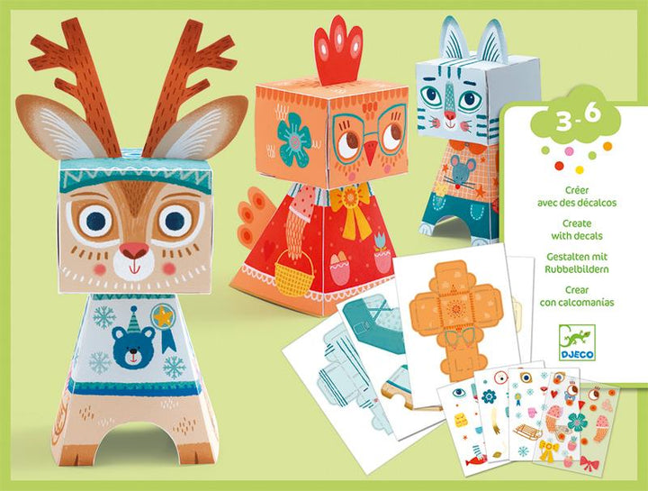 Djeco Funny Animals Transfer Kit Djeco Art and Craft Kits at Little Earth Nest Eco Shop