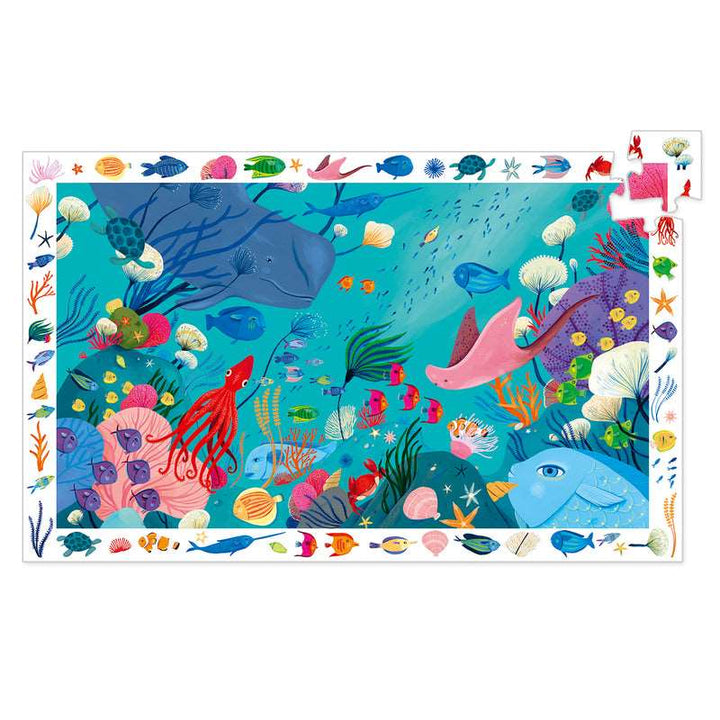 Djeco Aquatic Puzzle Observation and Poster Djeco Puzzles at Little Earth Nest Eco Shop