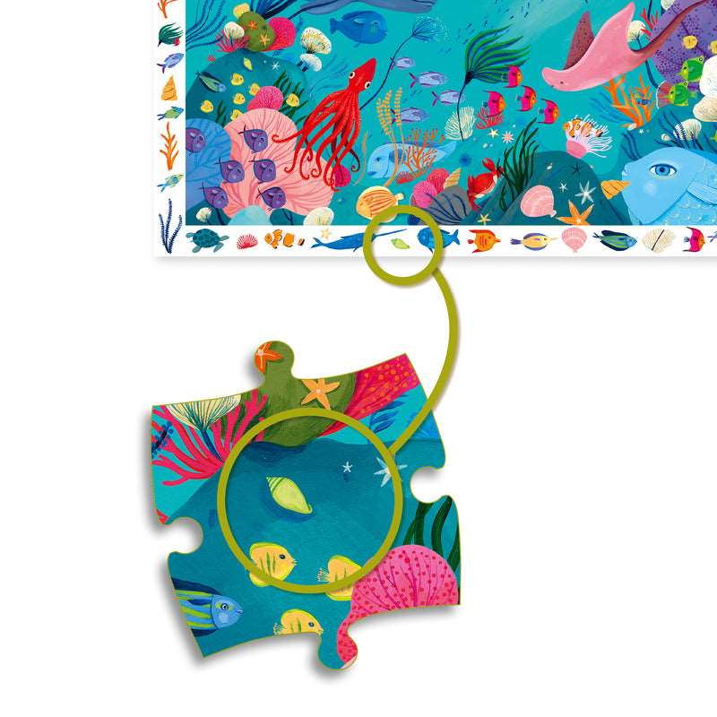 Djeco Aquatic Puzzle Observation and Poster 54 Piece Djeco Puzzles at Little Earth Nest Eco Shop Geelong Online Store Australia
