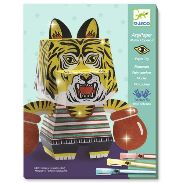 Djeco Arty Paper Mr Uppercut Paper Toy Kit Djeco Art and Craft Kits Mister Uppercut at Little Earth Nest Eco Shop Geelong Online Store Australia