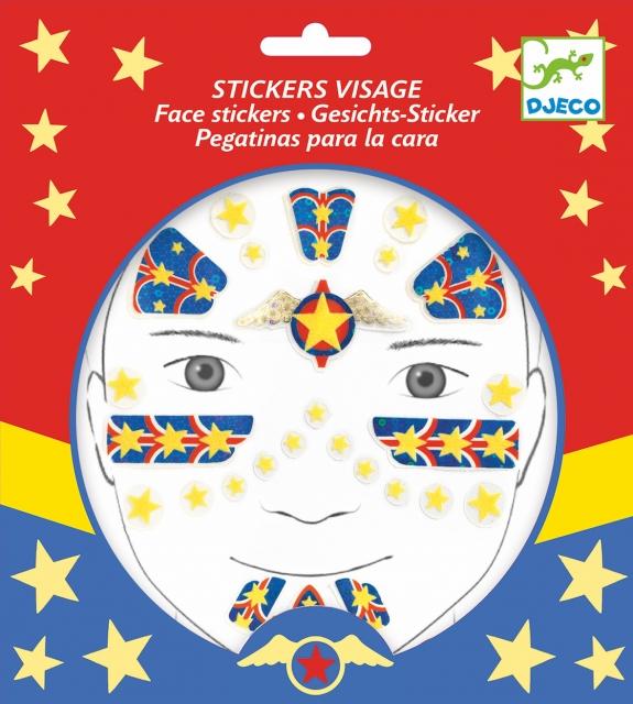 Kids Face Stickers by Djeco Djeco Art and Craft Kits Super Hero at Little Earth Nest Eco Shop Geelong Online Store Australia