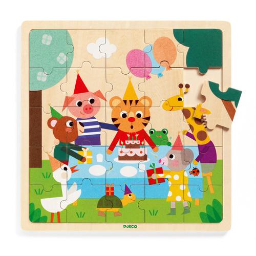 Djeco Wooden Puzzlo Happy 25pcs Puzzle Djeco Puzzles at Little Earth Nest Eco Shop Geelong Online Store Australia