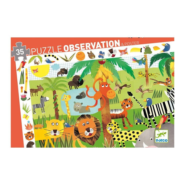 Djeco Jungle Observation Puzzle 35 Piece Djeco Puzzles at Little Earth Nest Eco Shop