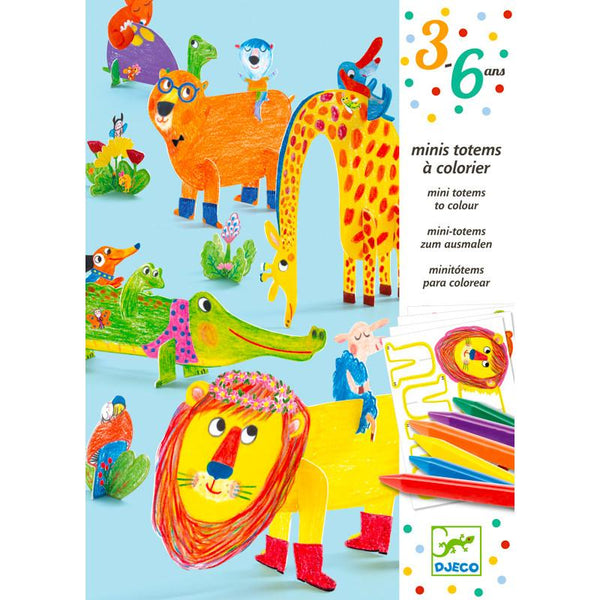 Djeco All Friends Mini Totems Colouring Djeco Art and Craft Kits at Little Earth Nest Eco Shop