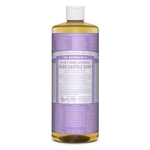 Dr Bronners Castille Soap Lavender Dr Bronners Bath and Body 946ml 32oz at Little Earth Nest Eco Shop