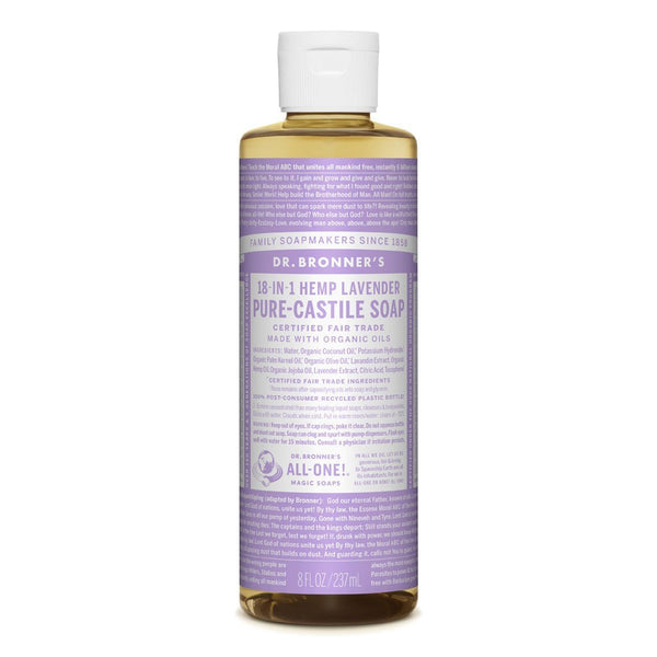 Dr Bronners Castille Soap Lavender Dr Bronners Bath and Body 237ml 8oz at Little Earth Nest Eco Shop Geelong Online Store Australia