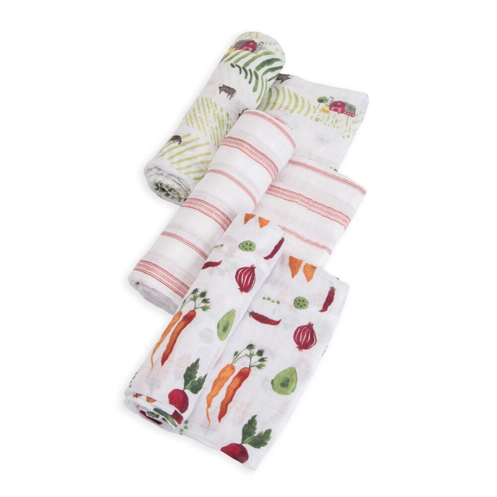 Cotton Muslin Swaddles - 3 Pack Little Unicorn Bath and Body Farmers Market at Little Earth Nest Eco Shop Geelong Online Store Australia