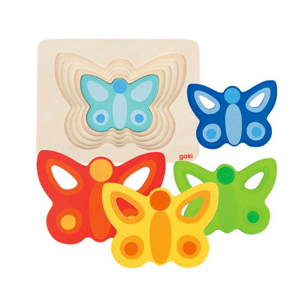 Goki 5 Layer Butterfly Puzzle Goki Puzzles at Little Earth Nest Eco Shop