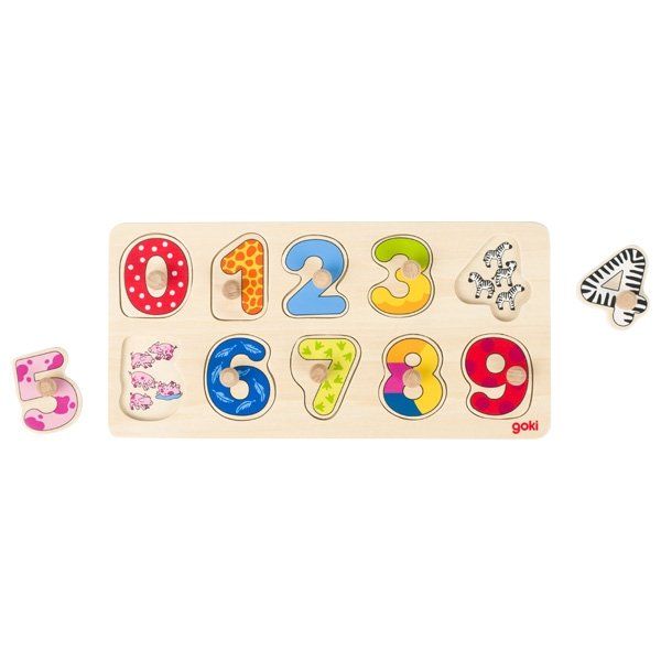 Goki Patterned Narrow Number Puzzle Goki Puzzles at Little Earth Nest Eco Shop