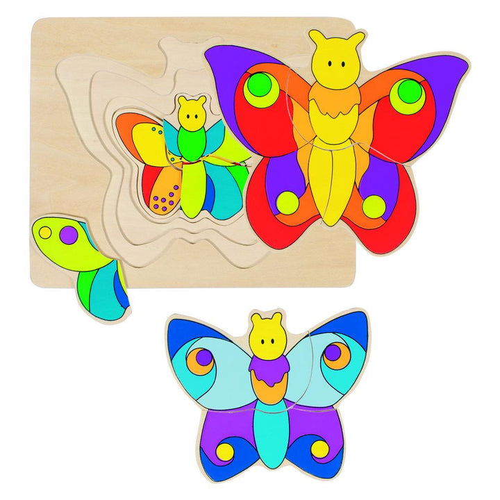 Goki 4 Layer Butterfly Puzzle Goki Puzzles at Little Earth Nest Eco Shop