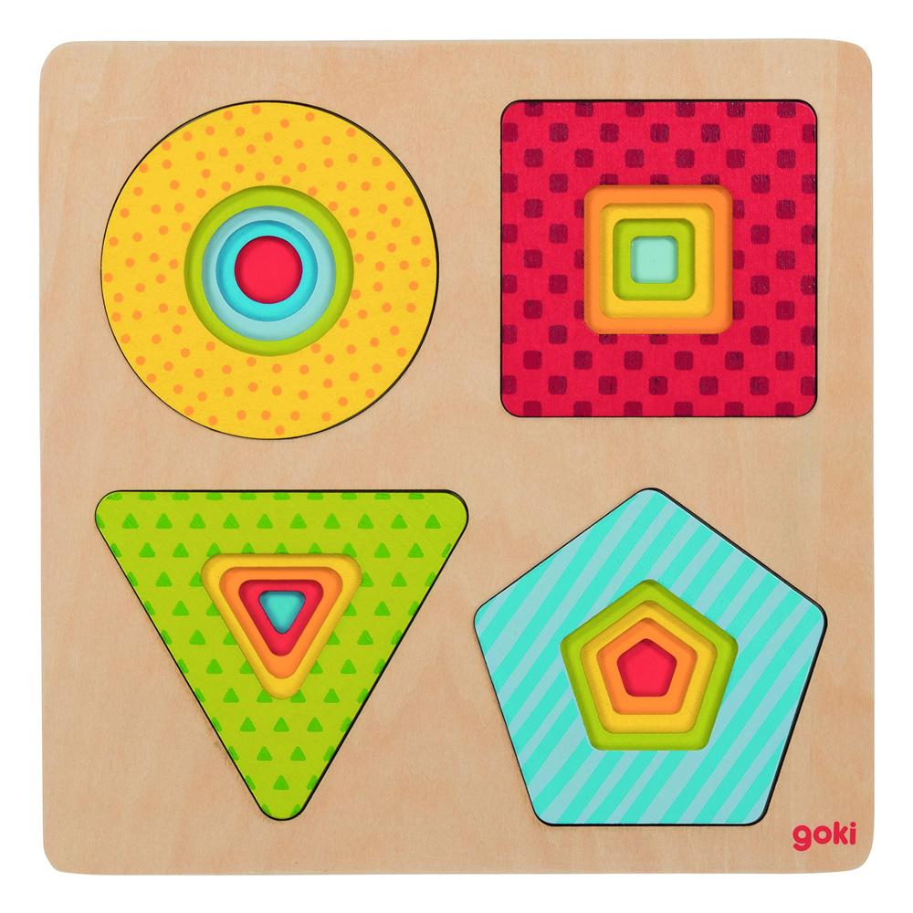 Goki Geometric Shapes Layer Puzzle Goki Puzzles at Little Earth Nest Eco Shop Geelong Online Store Australia