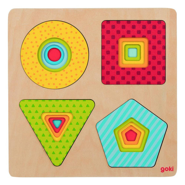 Goki Geometric Shapes Layer Puzzle Goki Puzzles at Little Earth Nest Eco Shop