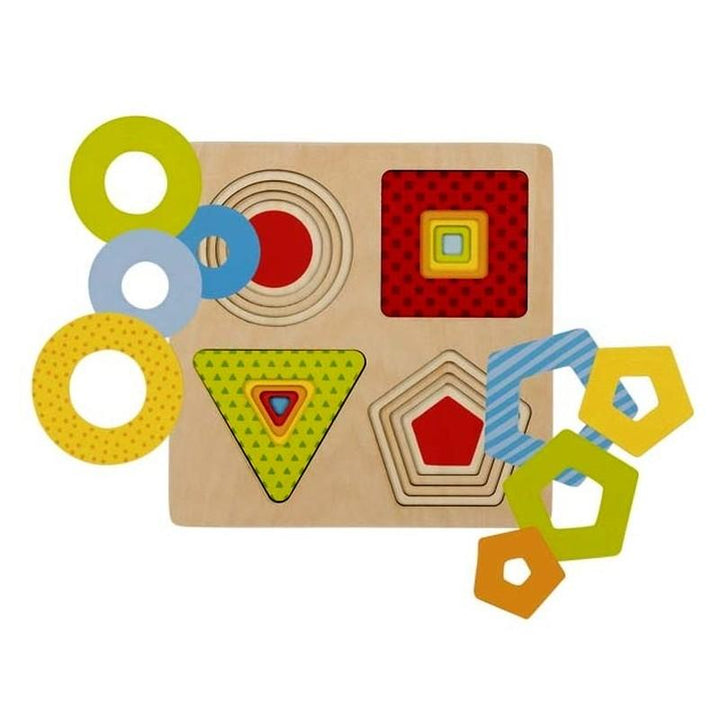 Goki Geometric Shapes Layer Puzzle Goki Puzzles at Little Earth Nest Eco Shop