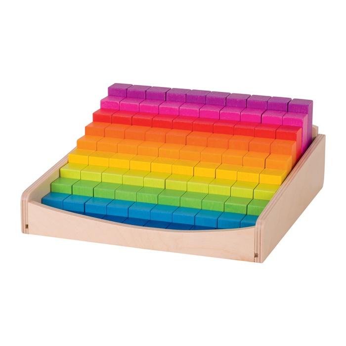 Goki Rainbow Maths Blocks Goki Wooden Blocks at Little Earth Nest Eco Shop