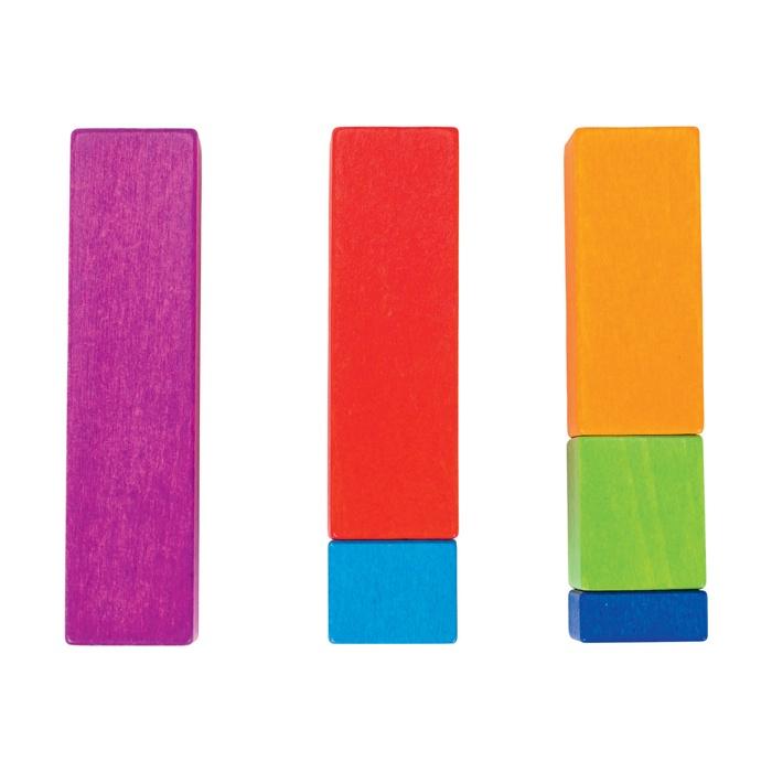 Goki Rainbow Maths Blocks Goki Wooden Blocks at Little Earth Nest Eco Shop
