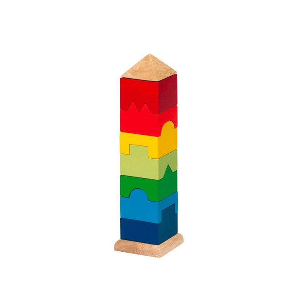 Goki Rainbow Stacking Tower Goki Puzzles at Little Earth Nest Eco Shop