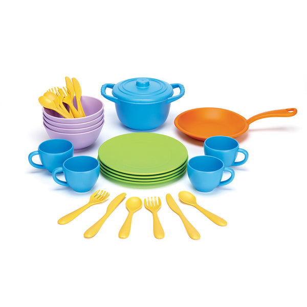 Green Toys Cookware & Dining Set Green Toys Pretend Play at Little Earth Nest Eco Shop