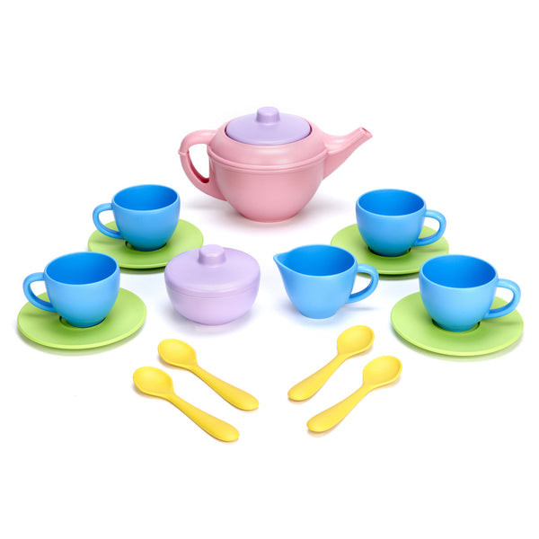 Green Toys Tea Set 15 PC Green Toys Pretend Play at Little Earth Nest Eco Shop