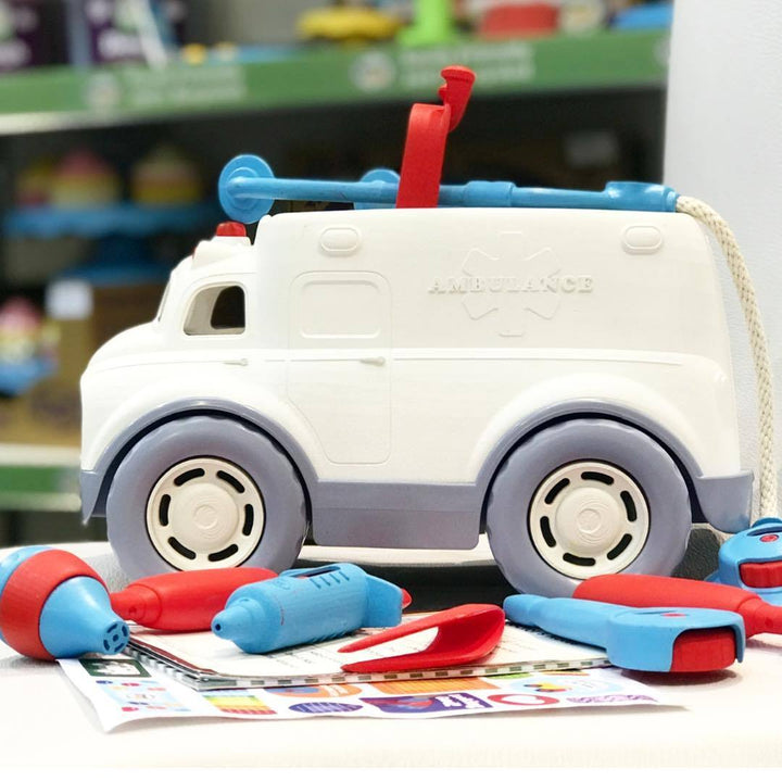 Green Toys Ambulance and Doctors Kit Green Toys Push and Pull Toys at Little Earth Nest Eco Shop