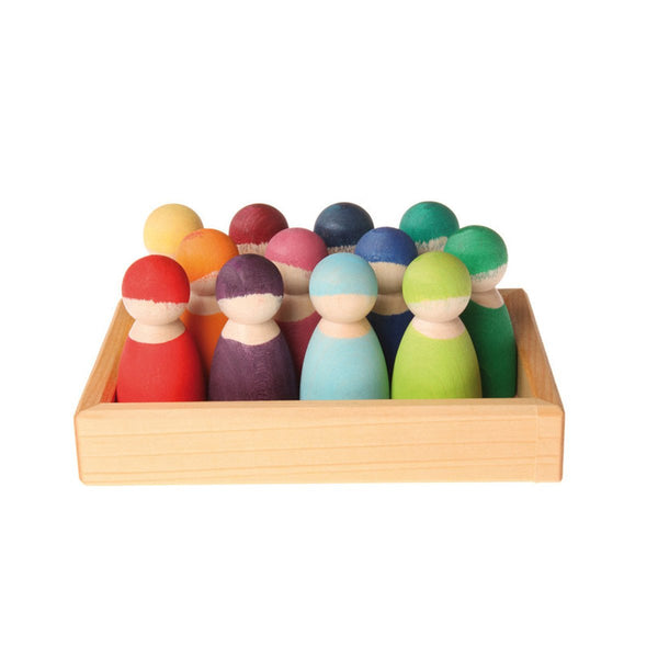 Grimms 12 Rainbow Friends Grimms Dolls, Playsets & Toy Figures at Little Earth Nest Eco Shop Geelong Online Store Australia