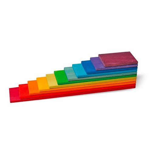 Grimms Building Boards Grimms Wooden Blocks Rainbow at Little Earth Nest Eco Shop