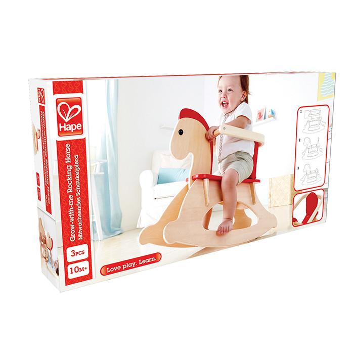Hape Grow With Me Wooden Rocking Horse Hape Kids Riding Vehicles at Little Earth Nest Eco Shop