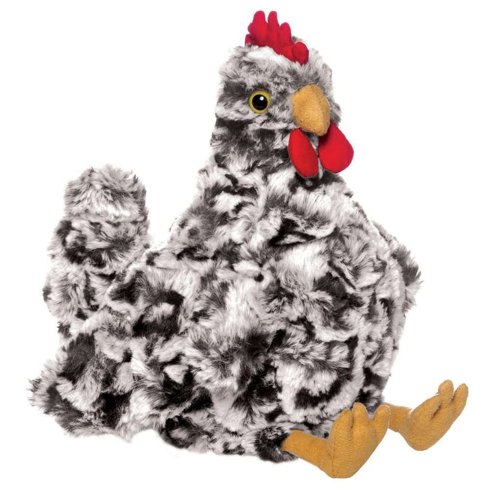 Chicken Plush Toy Manhattan Toy Soft Toys Black and White at Little Earth Nest Eco Shop