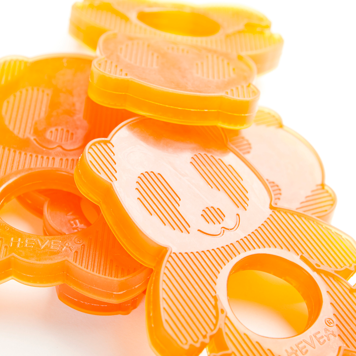 Hevea natural rubber teether outlet