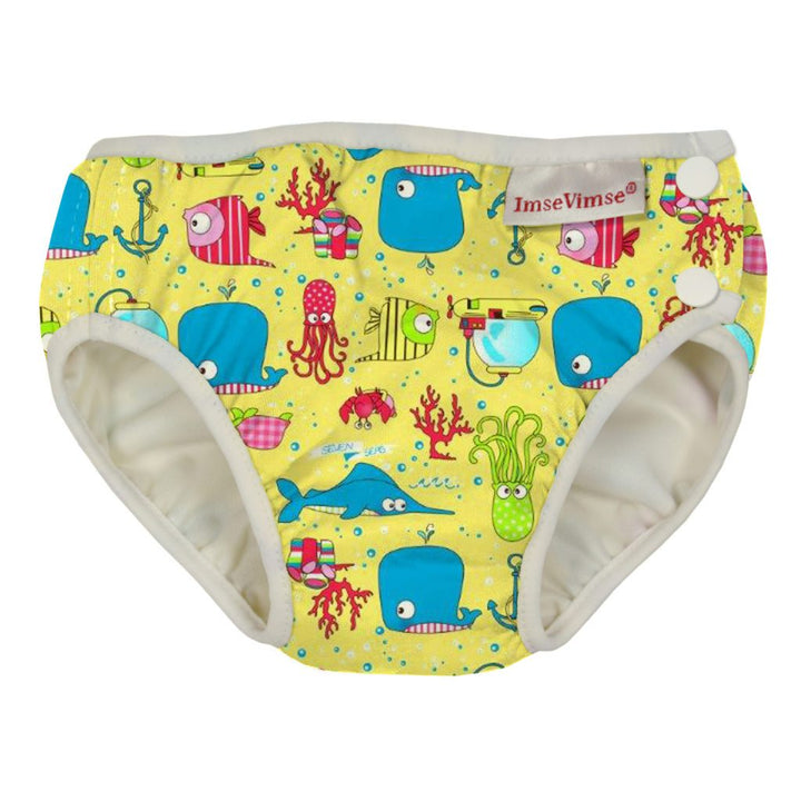 Imse Vimse Reusable Swim Nappies Imse Vimse Nappies Yellow Seven Seas / Newborn (4-6kg) at Little Earth Nest Eco Shop