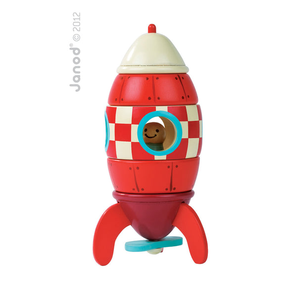 Janod Magnetic Rocket Toy Janod Magnet Toys at Little Earth Nest Eco Shop