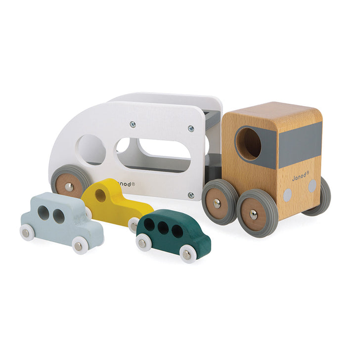 Janod Car Carrier Janod Toy Cars at Little Earth Nest Eco Shop