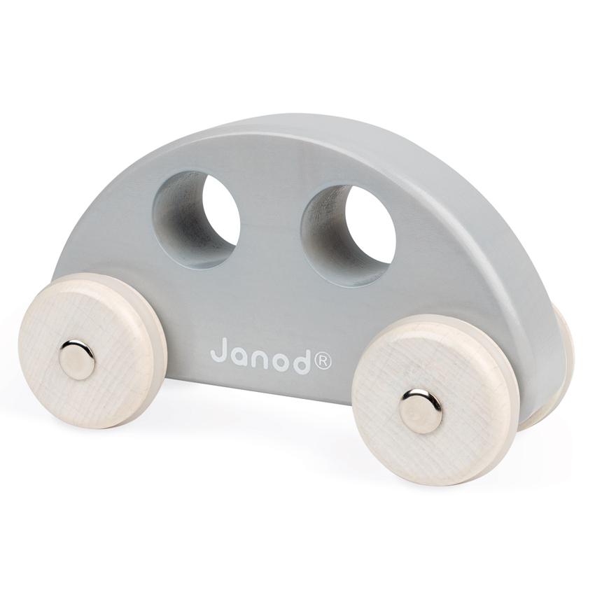 Janod Cocoon Wooden Toy Cars Janod Play Vehicles Grey Car at Little Earth Nest Eco Shop Geelong Online Store Australia