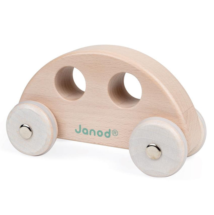 Janod Cocoon Wooden Toy Cars Janod Play Vehicles Natural Car at Little Earth Nest Eco Shop