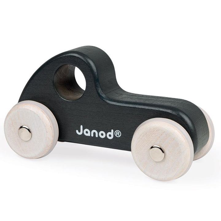 Janod Cocoon Wooden Toy Cars Janod Play Vehicles Black Truck at Little Earth Nest Eco Shop