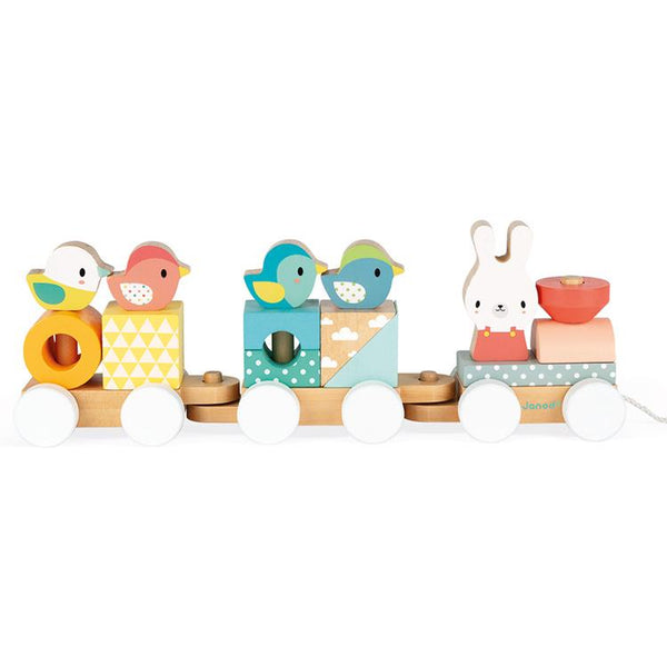 Janod Pure Train Janod Activity Toys at Little Earth Nest Eco Shop