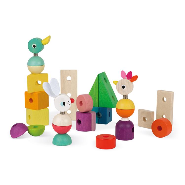 Janod Giant Rainbow Train Pull Along Toy Janod Push and Pull Toys at Little Earth Nest Eco Shop Geelong Online Store Australia