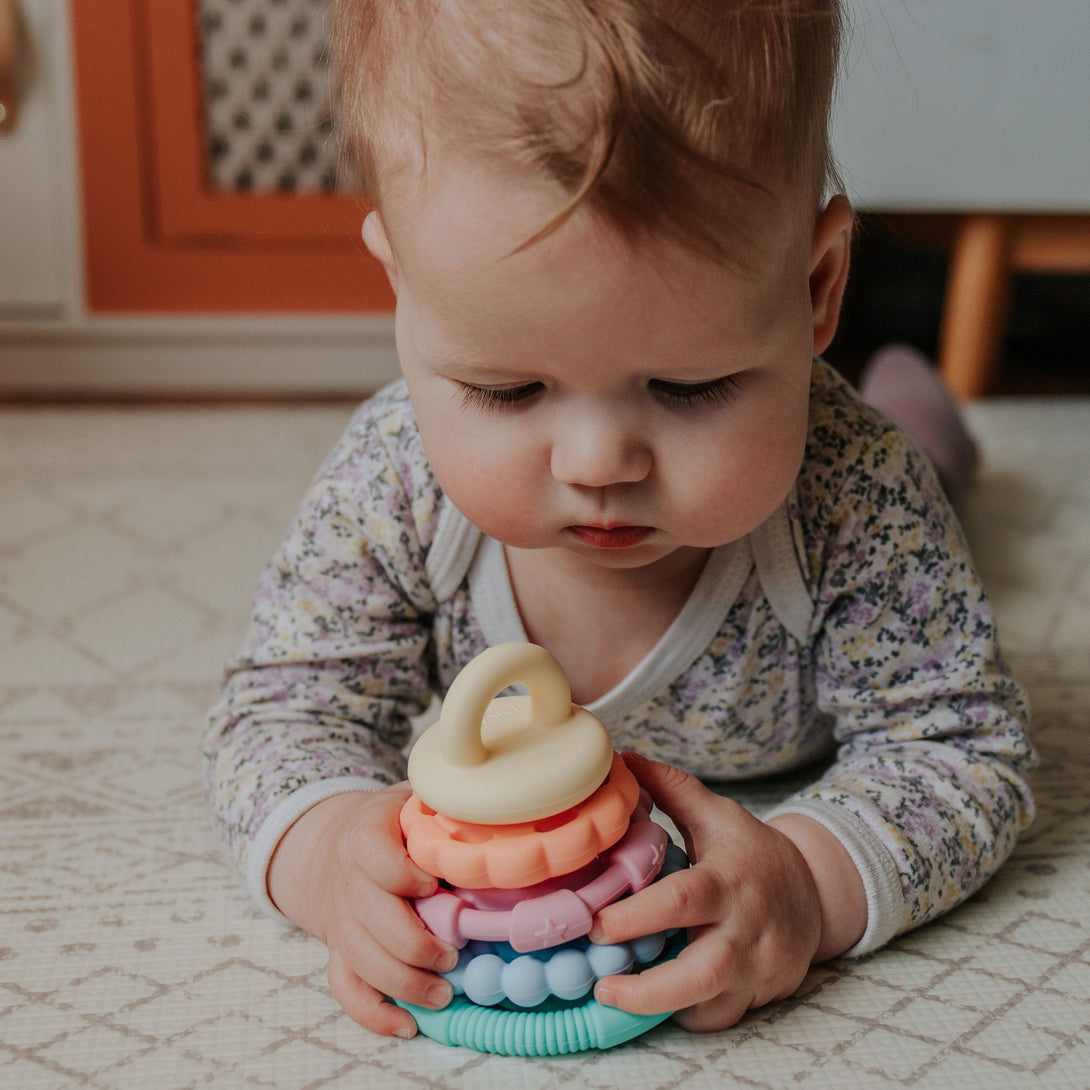 Jellystone Designs Pastel Teething Stacker Jellystone Designs Dummies and Teethers Pastel at Little Earth Nest Eco Shop Geelong Online Store Australia