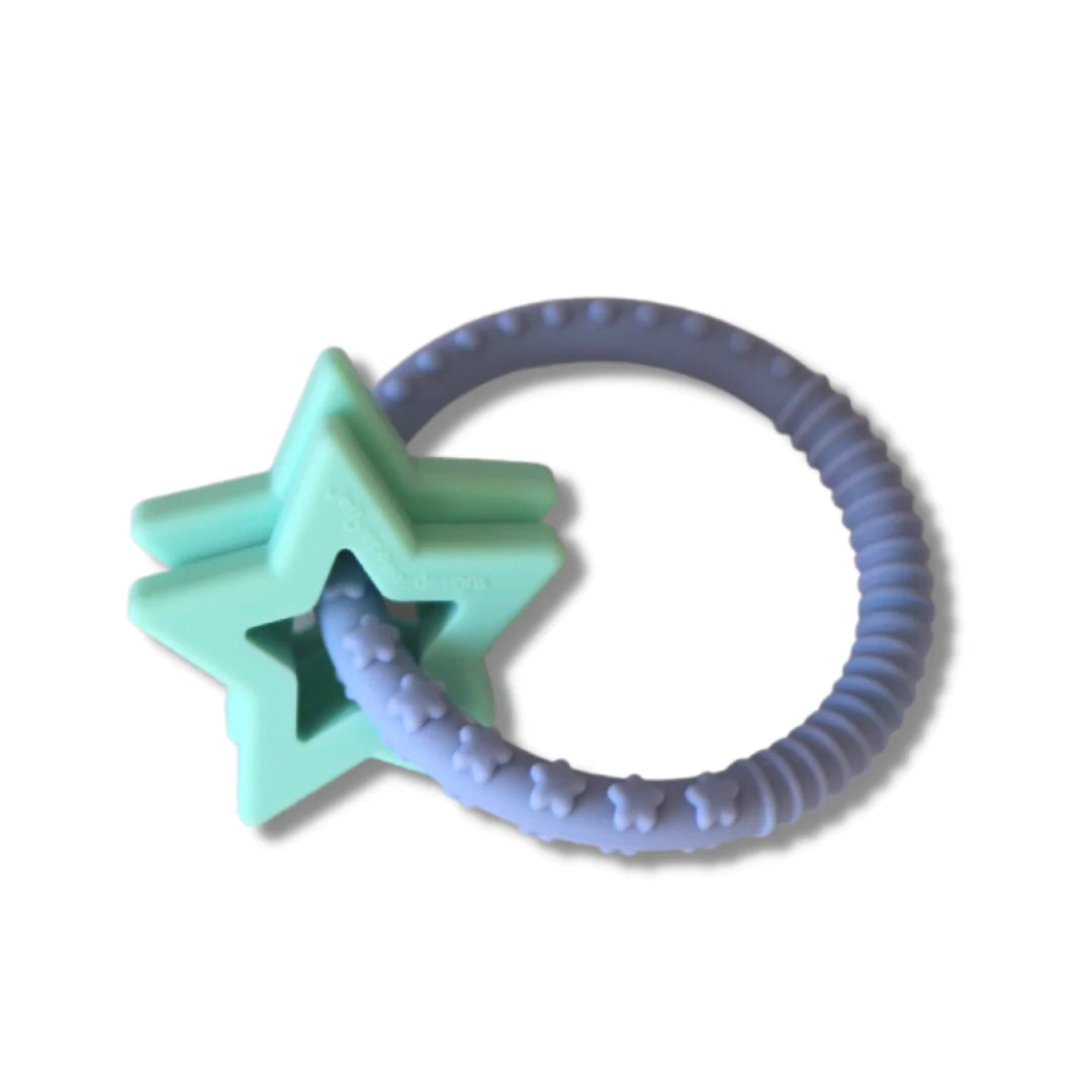 Jellystone Designs Star Teether Jellystone Designs Dummies and Teethers Soft Blue at Little Earth Nest Eco Shop Geelong Online Store Australia