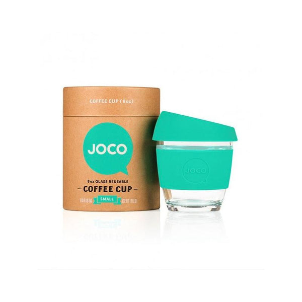 Joco Reusable Glass Cup 8oz Joco Coffee & Tea Cups Mint at Little Earth Nest Eco Shop Geelong Online Store Australia