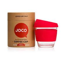 Joco Reusable Glass Cup 8oz Joco Coffee & Tea Cups Red at Little Earth Nest Eco Shop