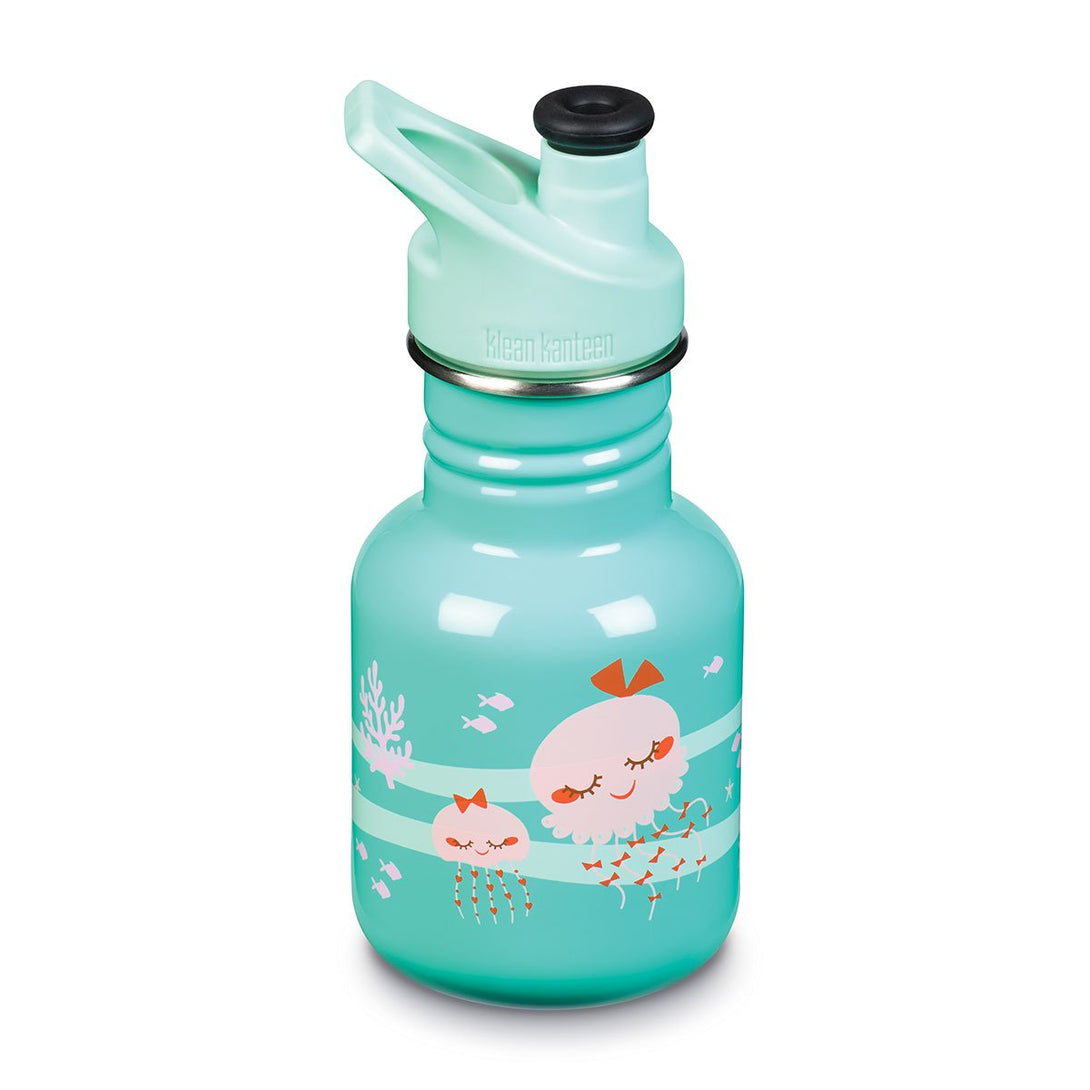 Klean Kanteen Kid Kanteen 355ml 12oz Stainless Steel Bottle Klean Kanteen Sippy Cups Sport / Jellyfish at Little Earth Nest Eco Shop Geelong Online Store Australia