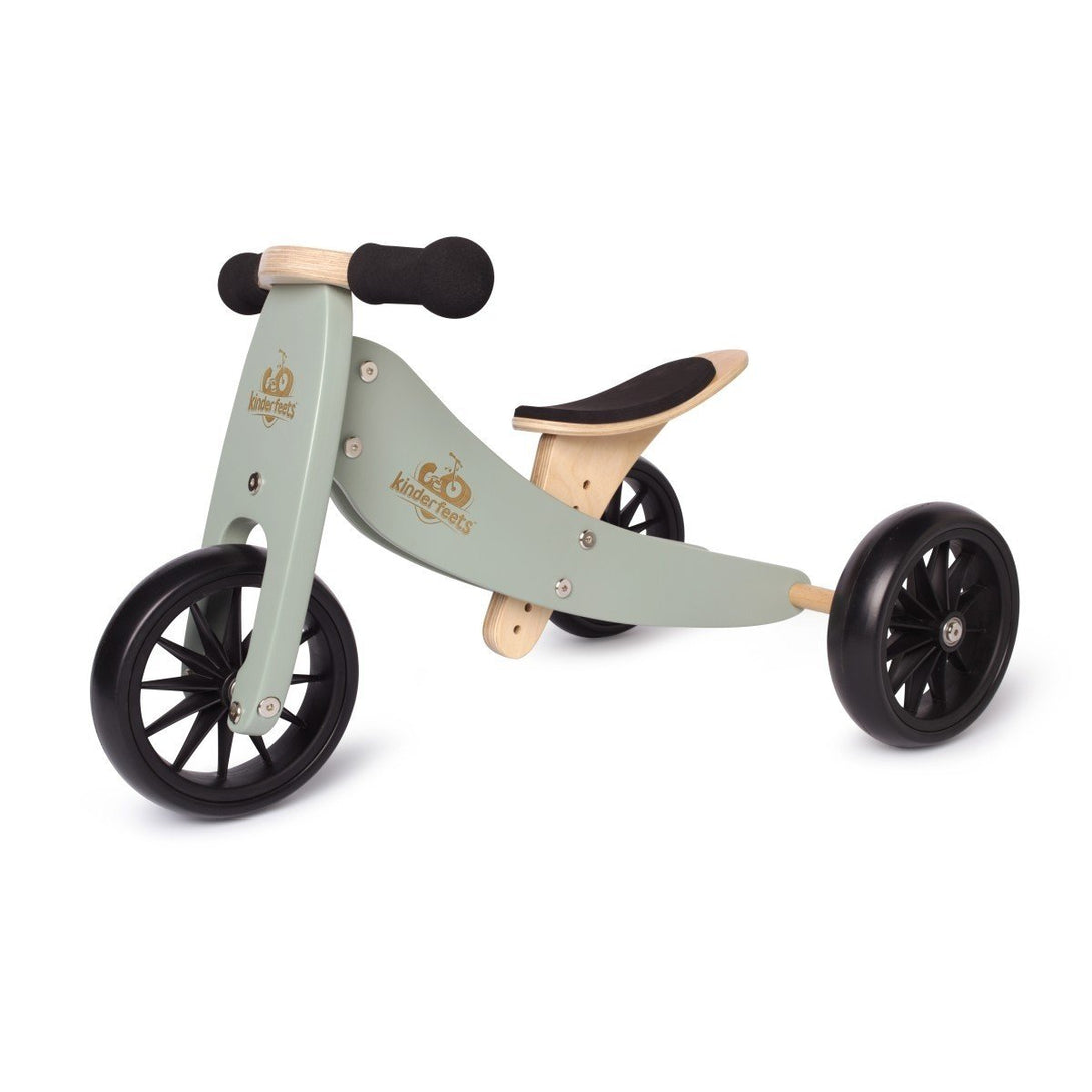 Kinderfeets Tiny Tot 2 in 1 Trike and Bike Kinderfeets Kids Riding Vehicles Sage Green at Little Earth Nest Eco Shop Geelong Online Store Australia