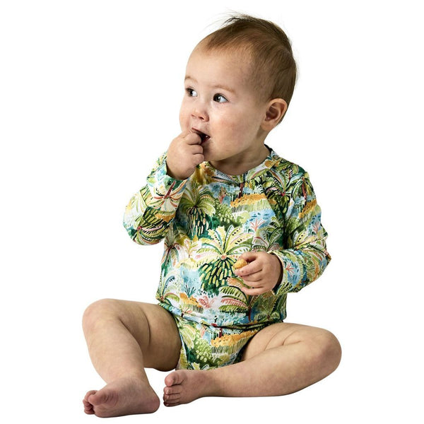 Kip and Co Organic Long Sleeve Romper Kip and Co Baby Clothing Columbo / 0-3 Months at Little Earth Nest Eco Shop Geelong Online Store Australia